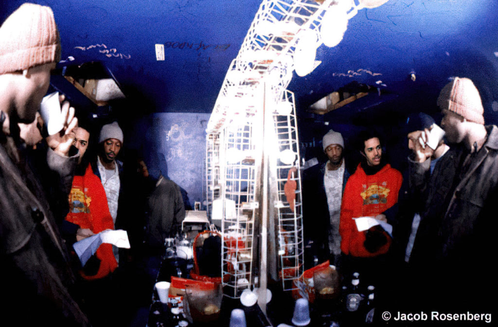 Hieroglyphics crew backstage in Aspen, Colorado, 1997